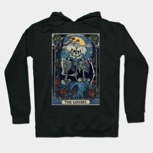 The Lovers - skeletons kissing, tarot cards, occult,  astrology, halloween, fortune telling, wicca, sugar skull, gift idea, Hoodie